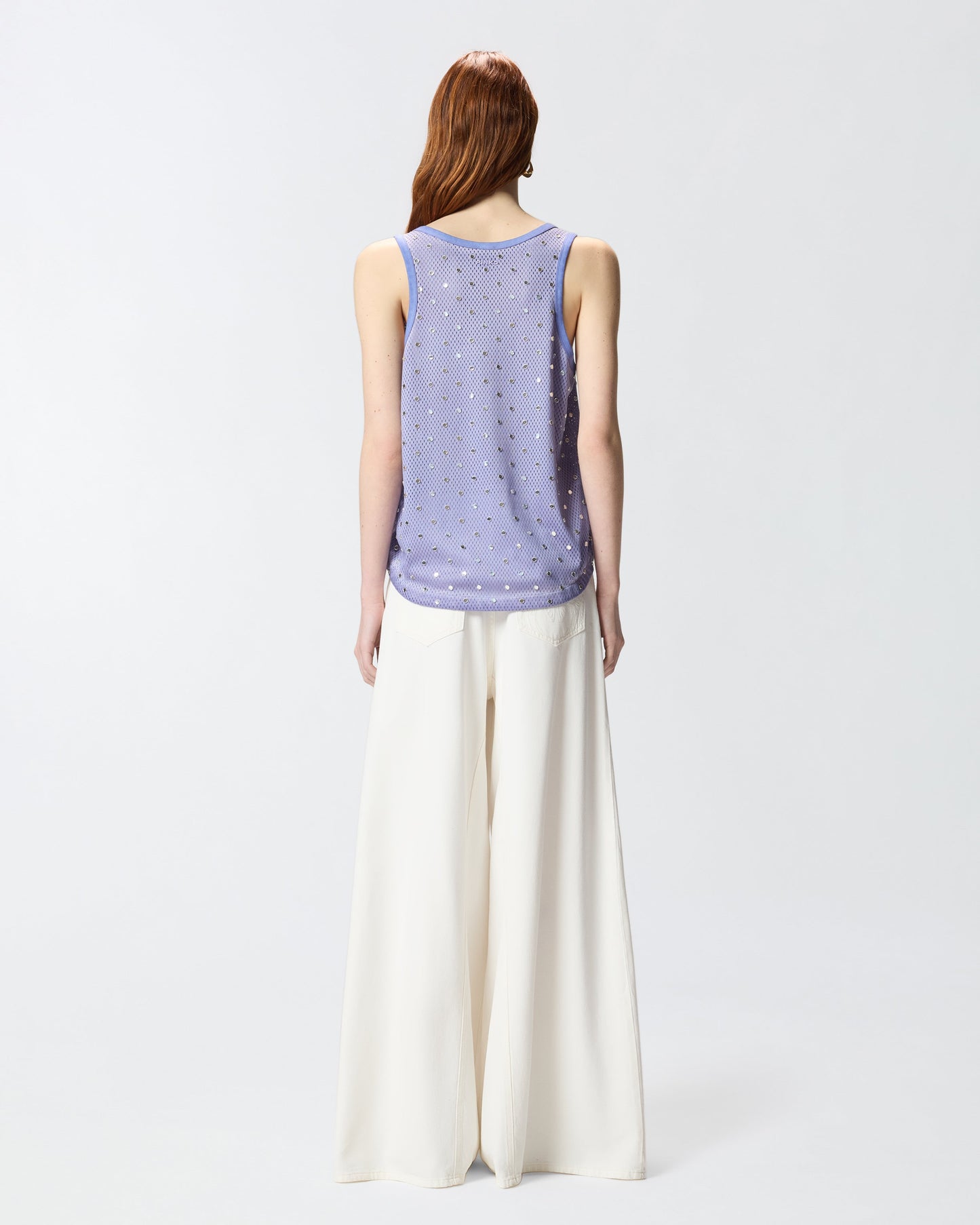 Mesh vest top with mirror detail