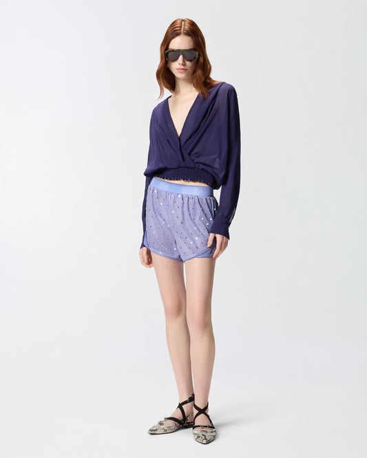 Mesh shorts with mirror detail