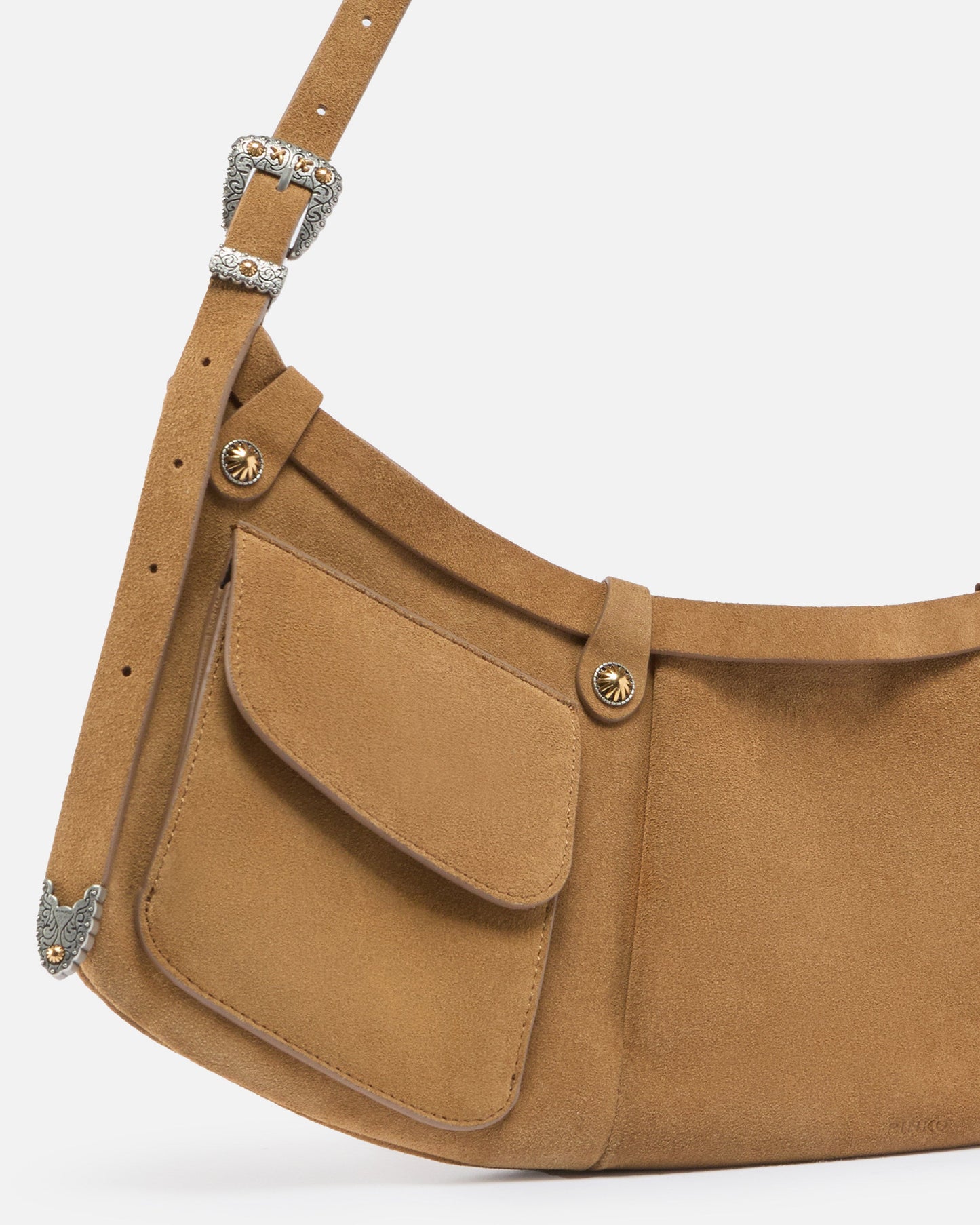 Pocket Body Bag large shoulder bag in suede with pockets