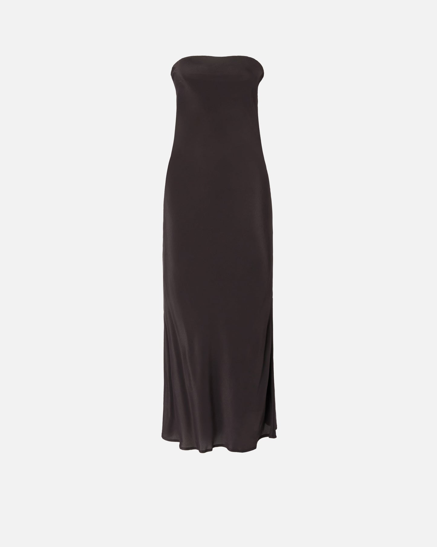Long bandeau dress in viscose and silk crêpe de chine