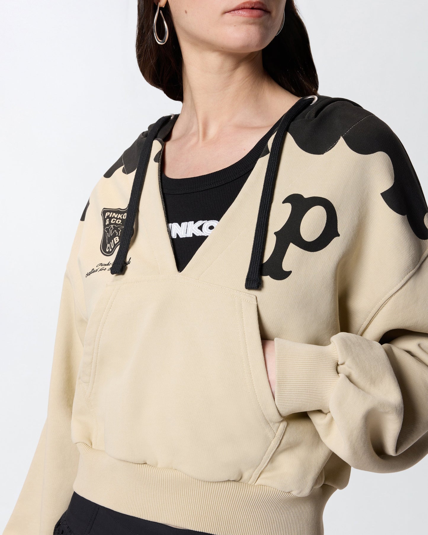 V-neck hoodie