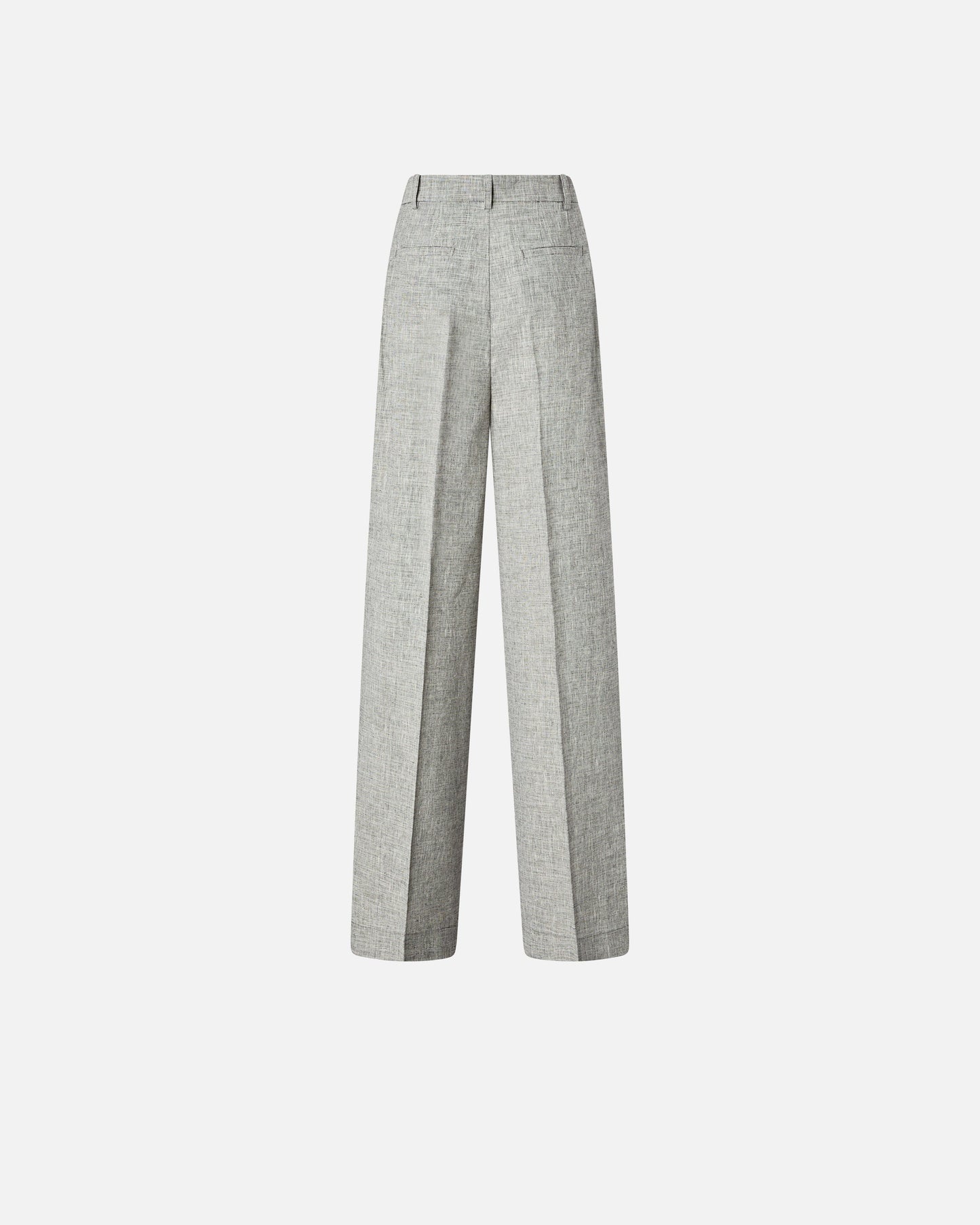 Slub trousers with pressed pleat detail
