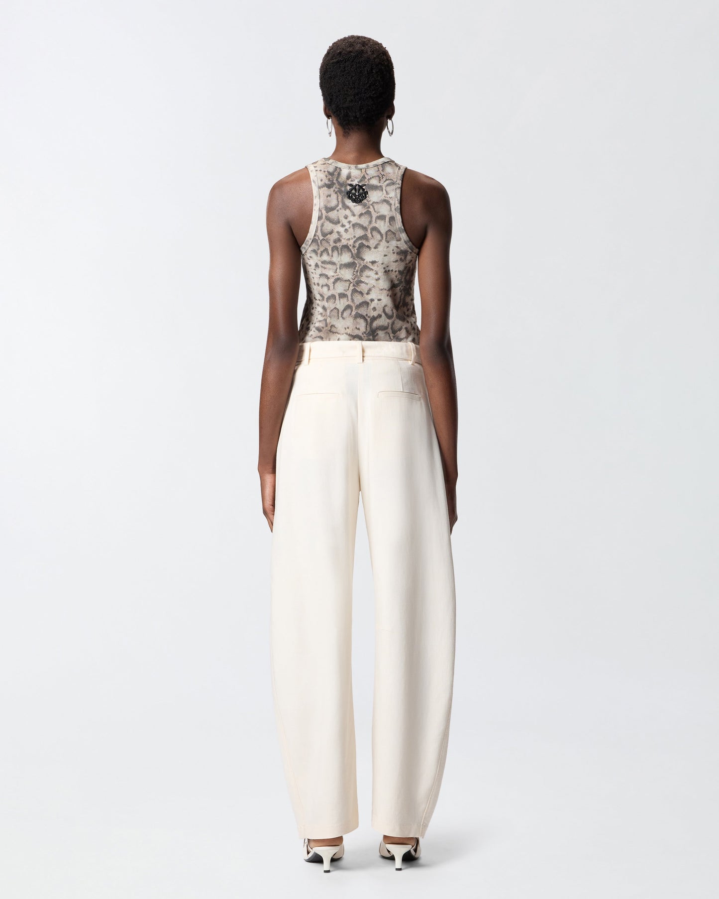 Ribbed vest top with snake print