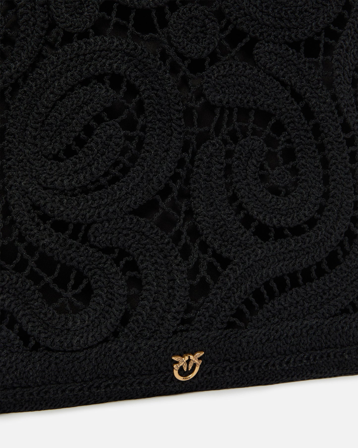 Medium shopper bag in geometric crocheted fabric
