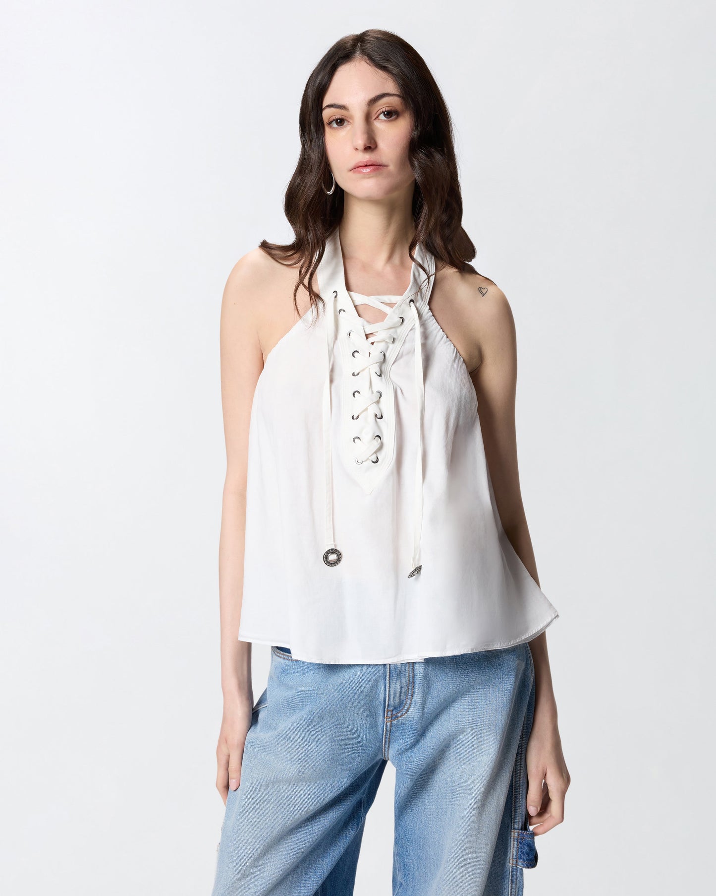 Lightweight top with laces and Texan details
