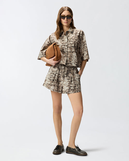 Snake-print shorts
