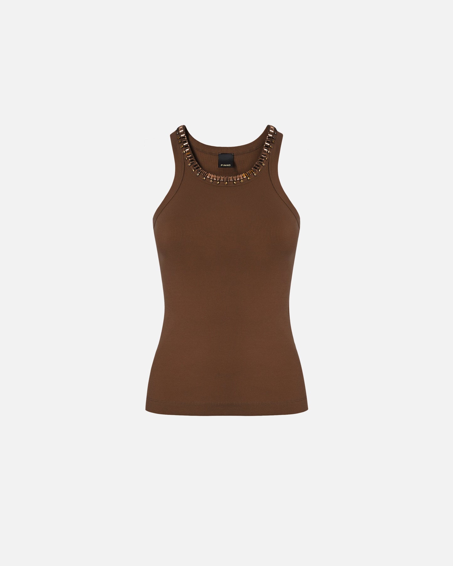 Ribbed top with bejewelled embellishment