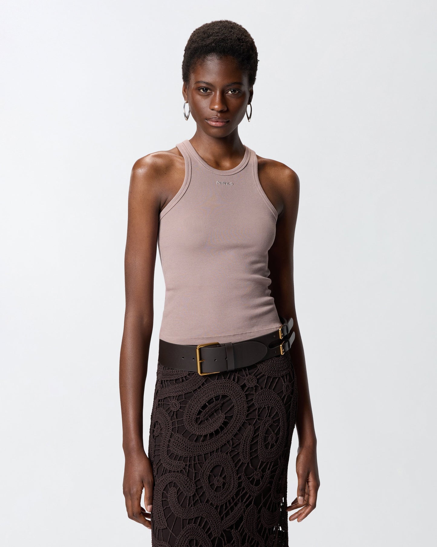 Ribbed vest top with logo