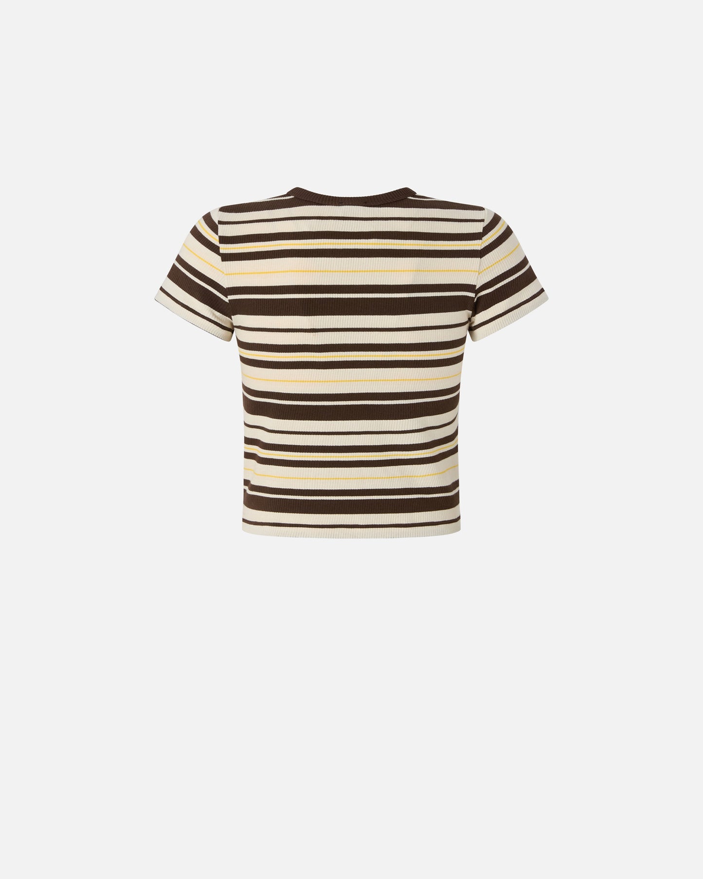 Cropped striped T-shirt with logo