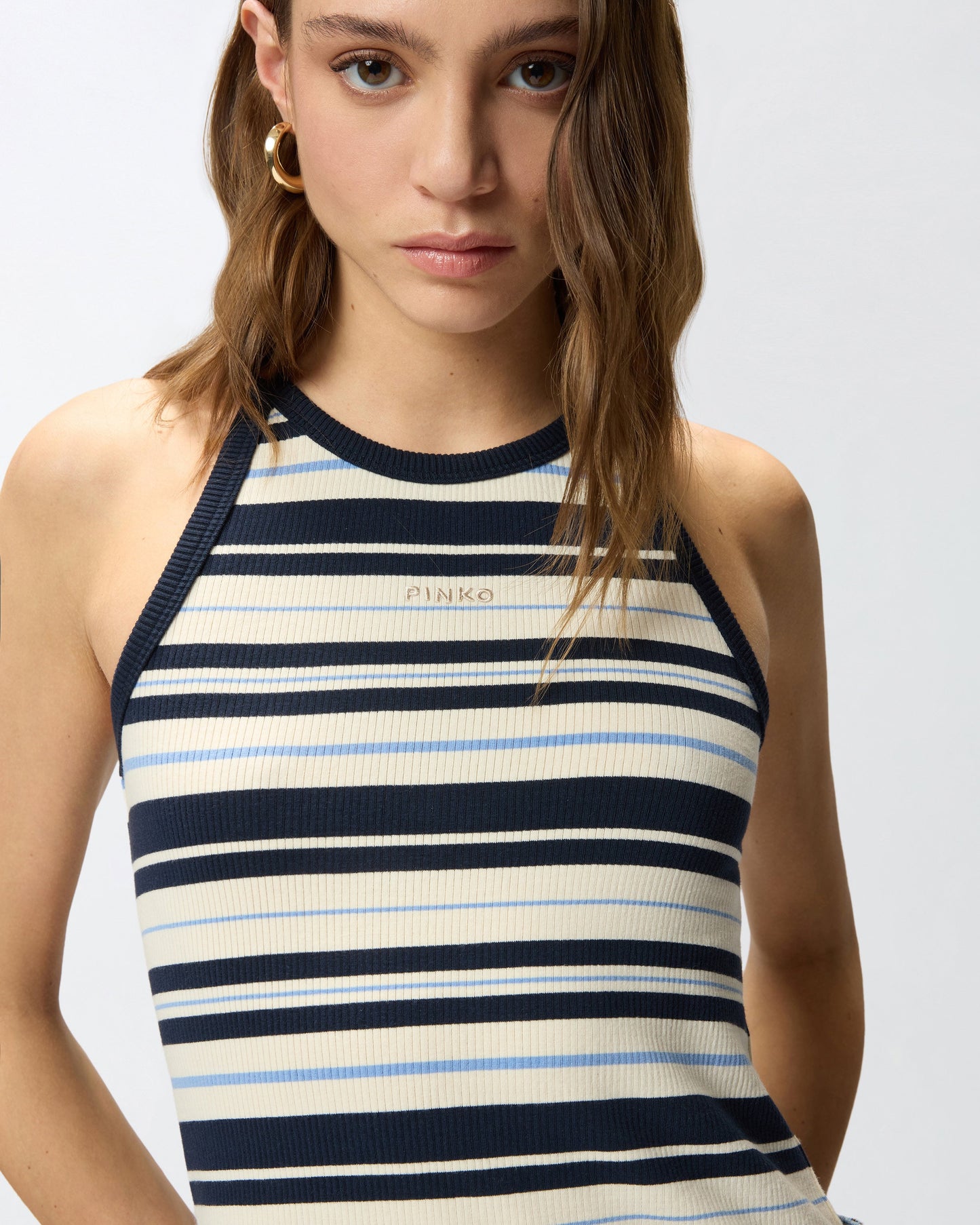 Ribbed vest top with logo