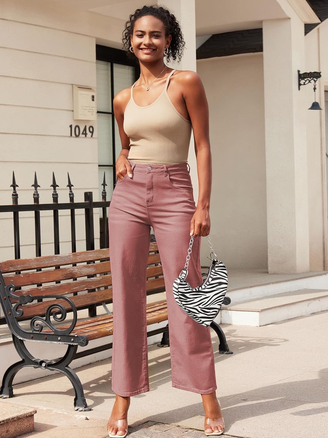 HDLTE Damen Jeans Weites Bein High Waist Baggy Jeans Loose Boyfriend Jeans Denim Hose Y2K
