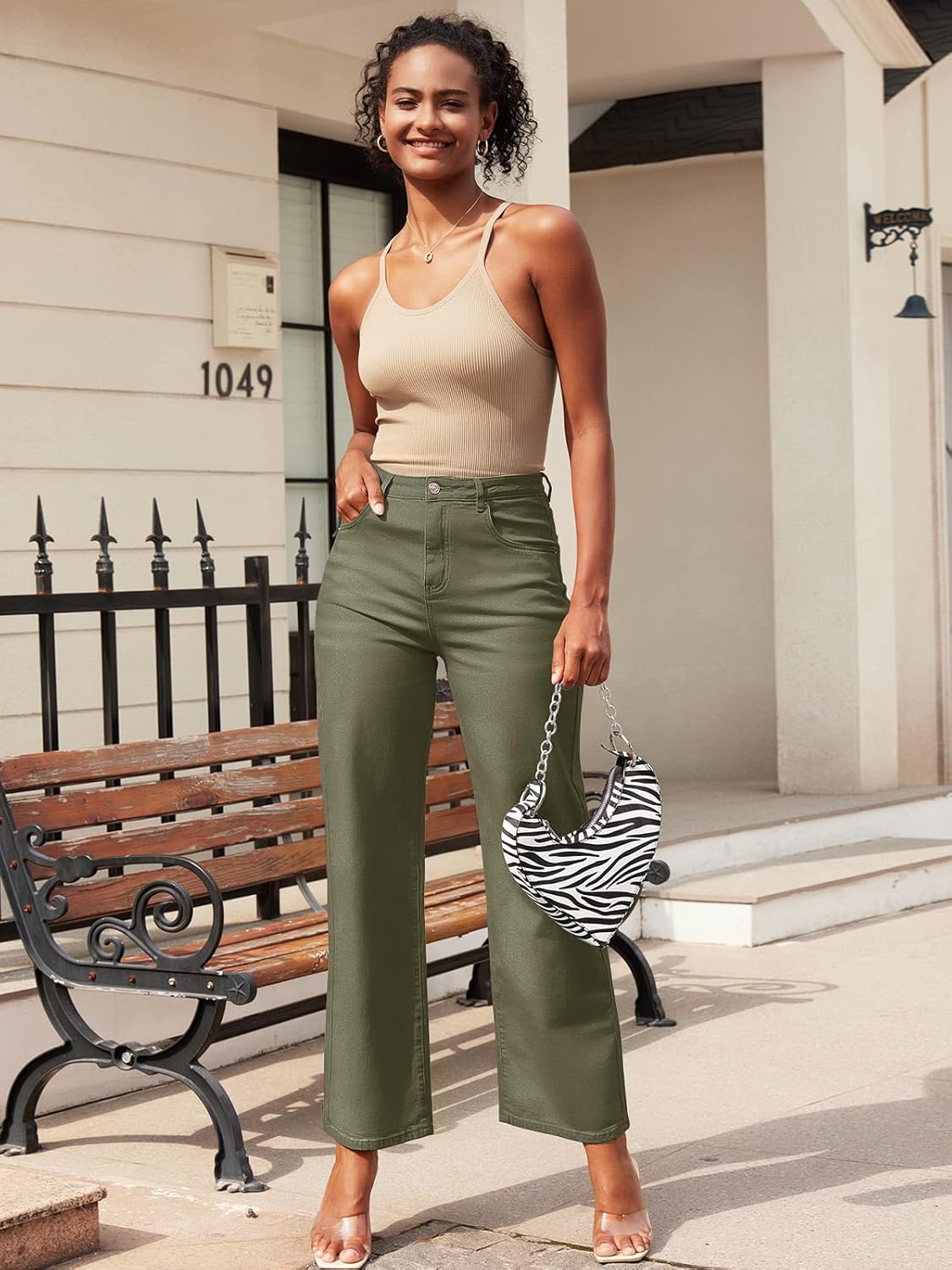 HDLTE Damen Jeans Weites Bein High Waist Baggy Jeans Loose Boyfriend Jeans Denim Hose Y2K