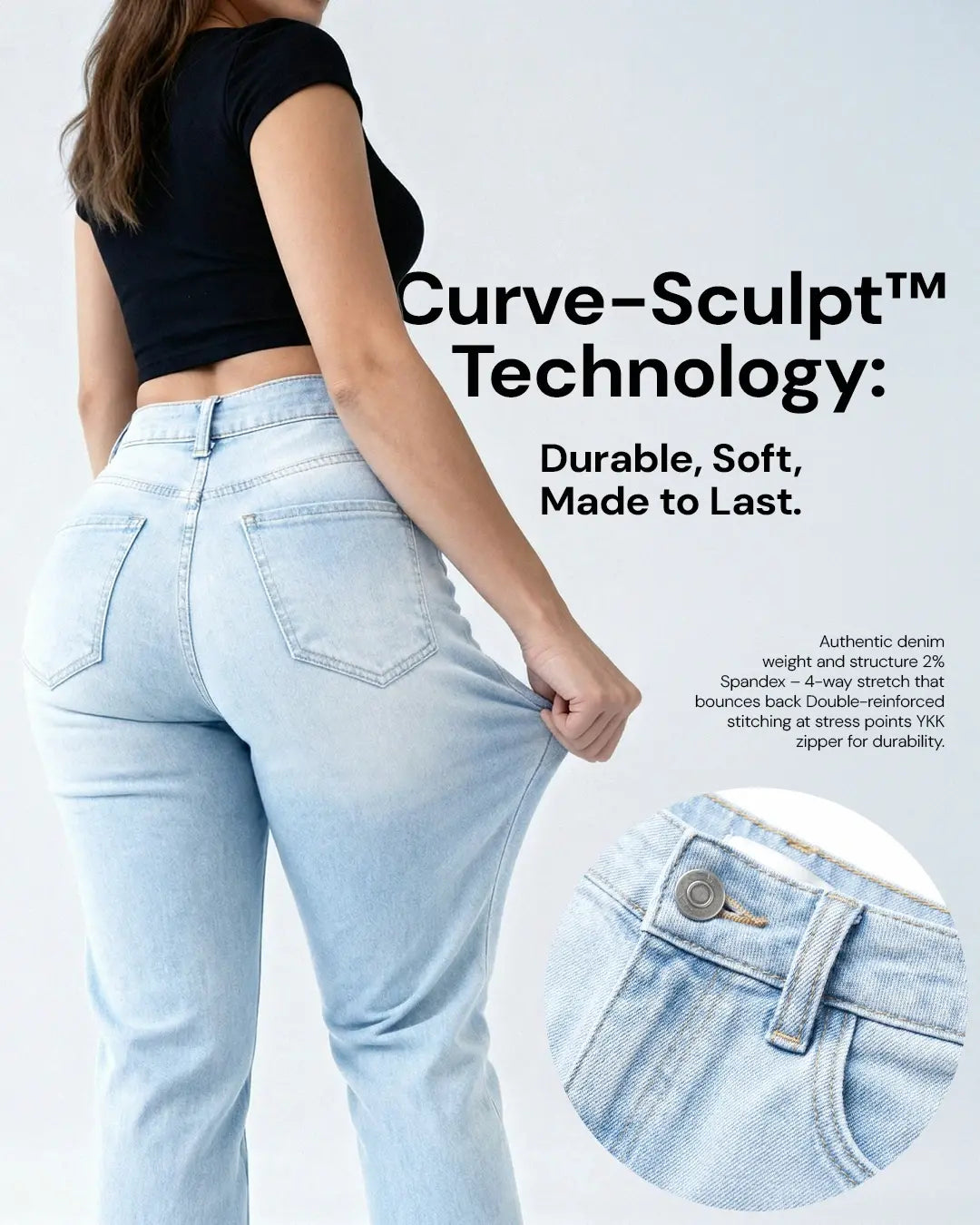 BBL Wide Leg Jeans mit mittlerer Leibhöhe