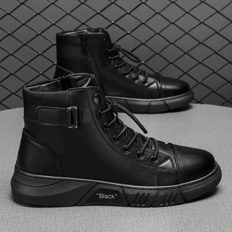 Men's Genuine Leather Boots | Casual & Versatile | Waterproof & Fleece-Lined