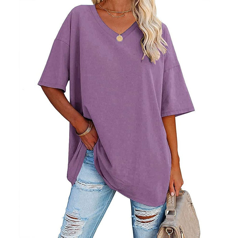 🔥Bis zu 69% Rabatt heute🔥Damen Sommer 2025 Oberteile 20 Farben Lässige V-Ausschnitt T-Shirts