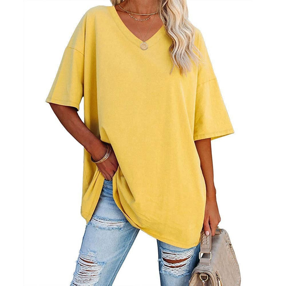 🔥Bis zu 69% Rabatt heute🔥Damen Sommer 2025 Oberteile 20 Farben Lässige V-Ausschnitt T-Shirts
