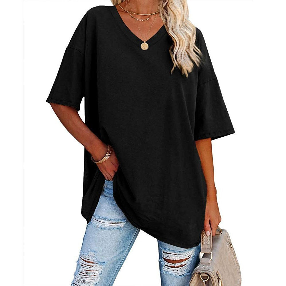 🔥Bis zu 69% Rabatt heute🔥Damen Sommer 2025 Oberteile 20 Farben Lässige V-Ausschnitt T-Shirts
