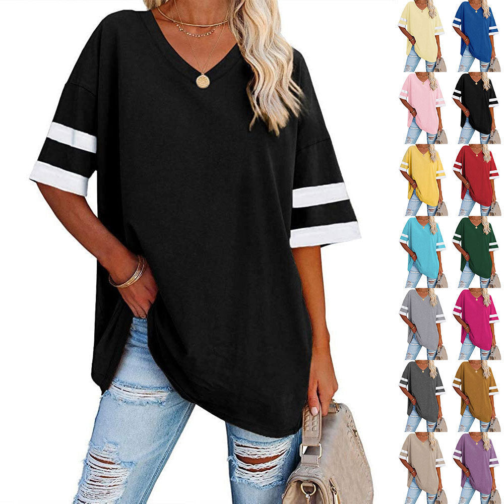 🔥Bis zu 69% Rabatt heute🔥Damen Sommer 2025 Oberteile 20 Farben Lässige V-Ausschnitt T-Shirts