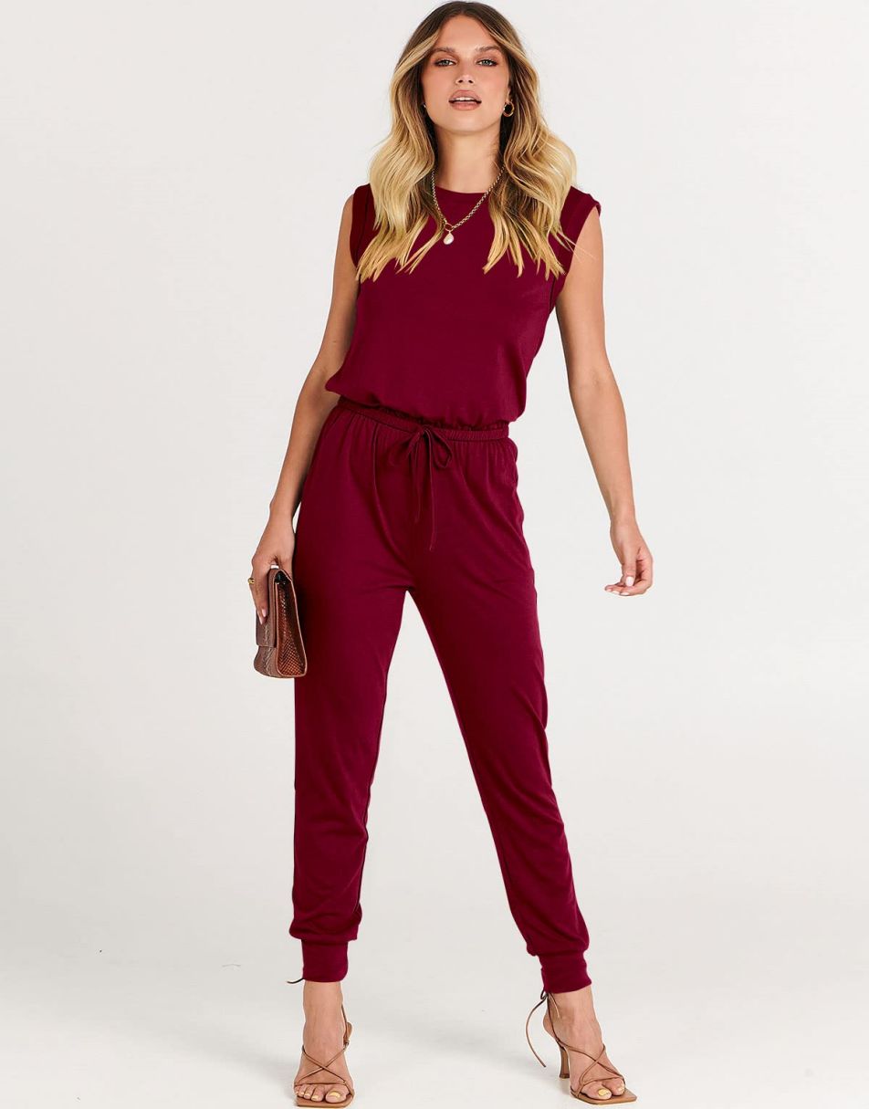 ANRABESS Rundhals-Overall, ärmellos, dehnbar mit Taschen