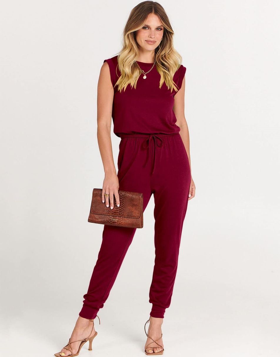 ANRABESS Rundhals-Overall, ärmellos, dehnbar mit Taschen