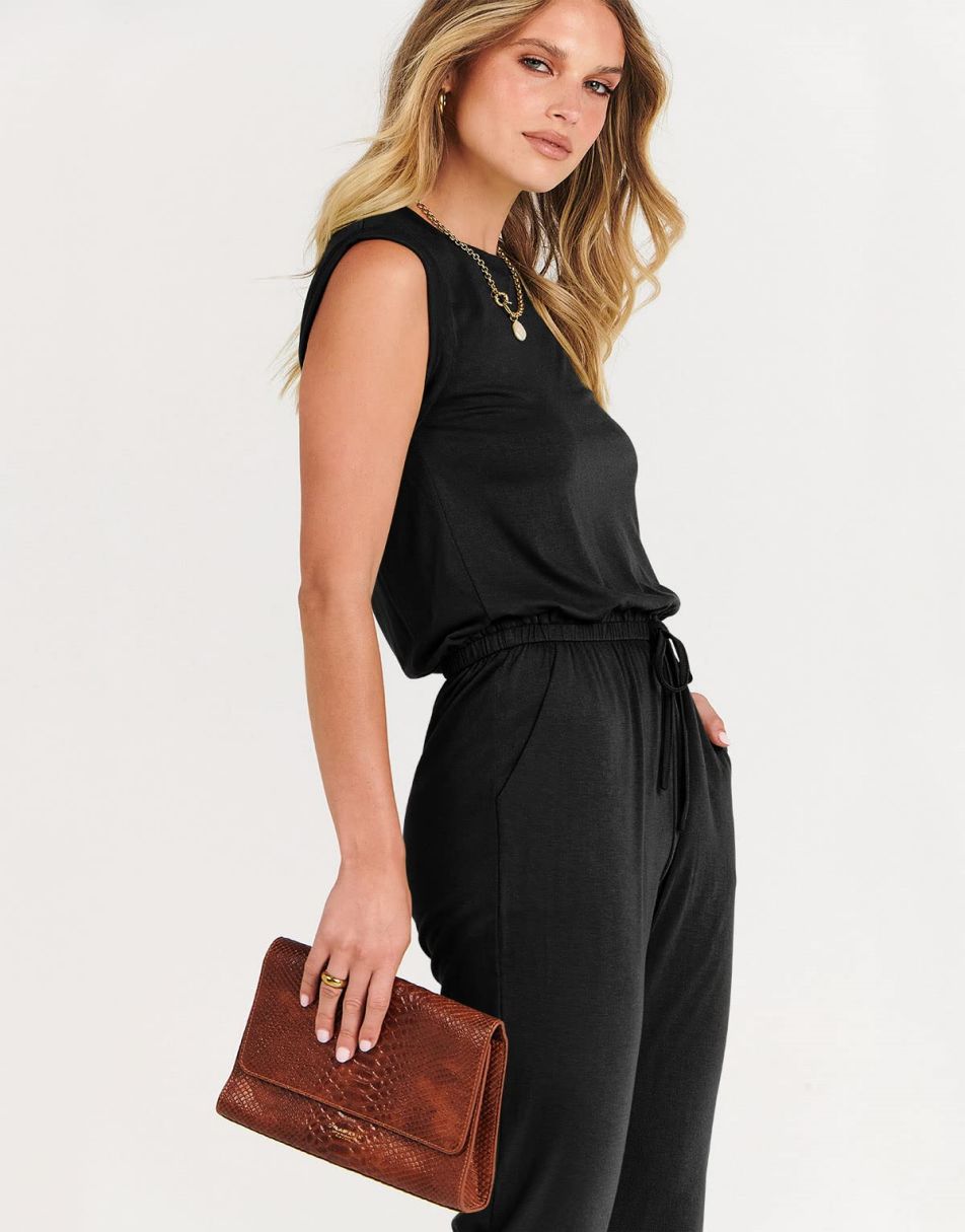 ANRABESS Rundhals-Overall, ärmellos, dehnbar mit Taschen