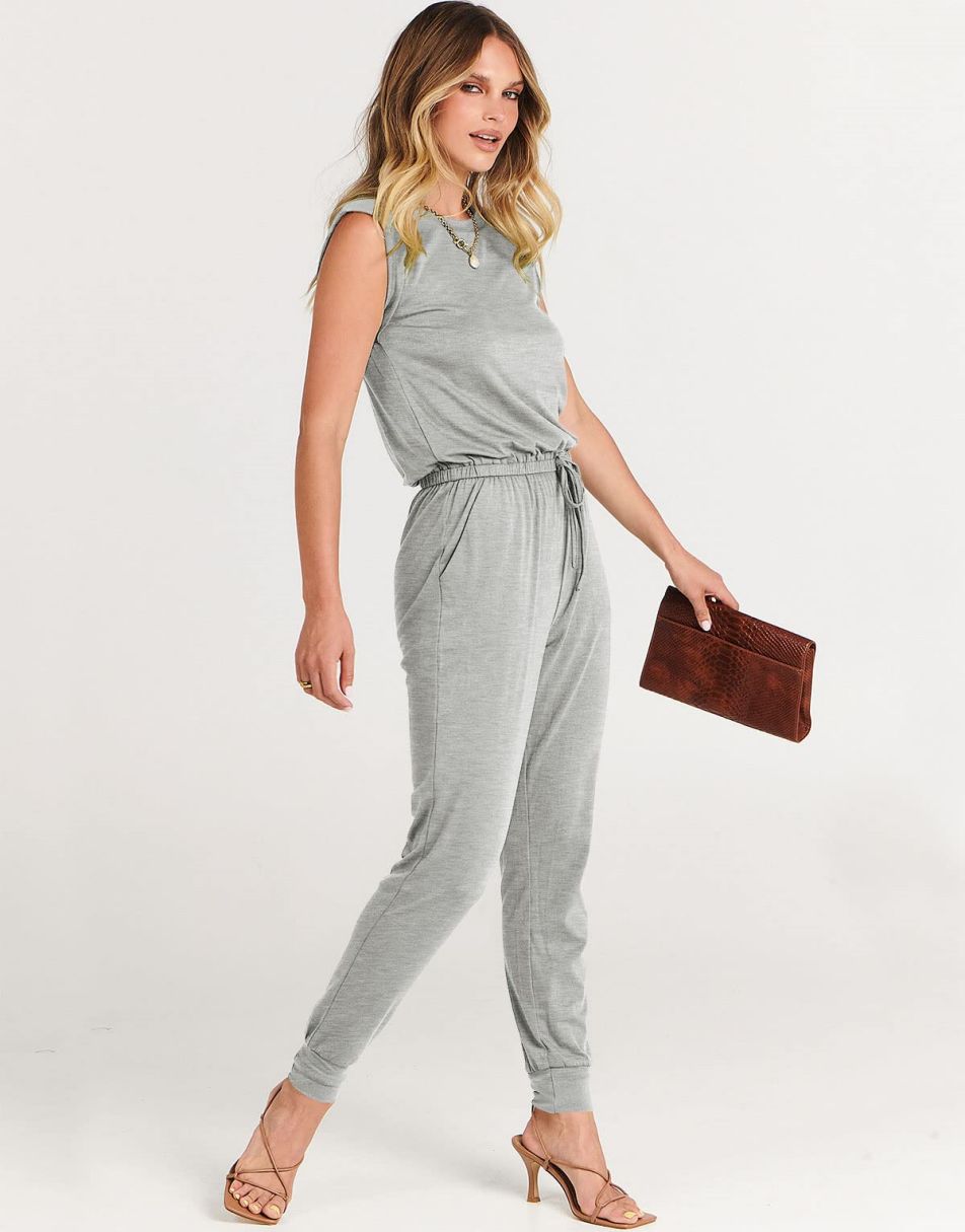 ANRABESS Rundhals-Overall, ärmellos, dehnbar mit Taschen