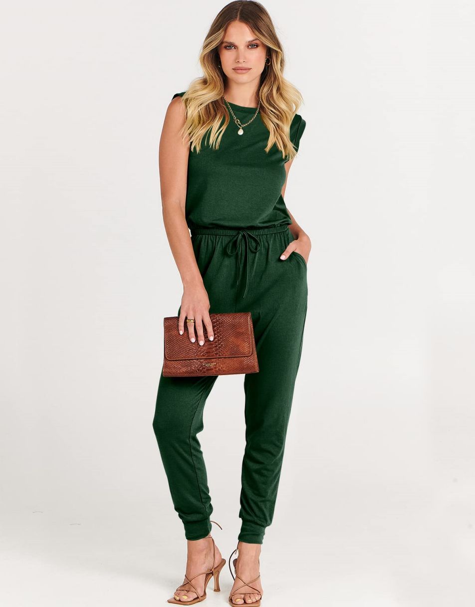 ANRABESS Rundhals-Overall, ärmellos, dehnbar mit Taschen