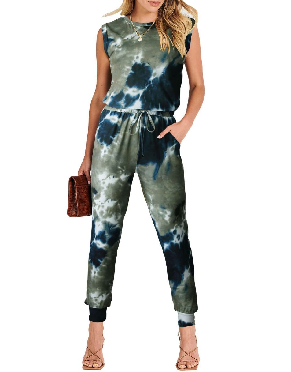 ANRABESS Rundhals-Overall, ärmellos, dehnbar mit Taschen