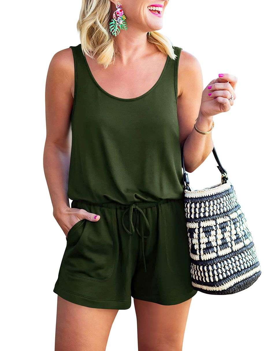 ANRABESS Ärmelloser Tank-Overall mit Rundhalsausschnitt und Taschen