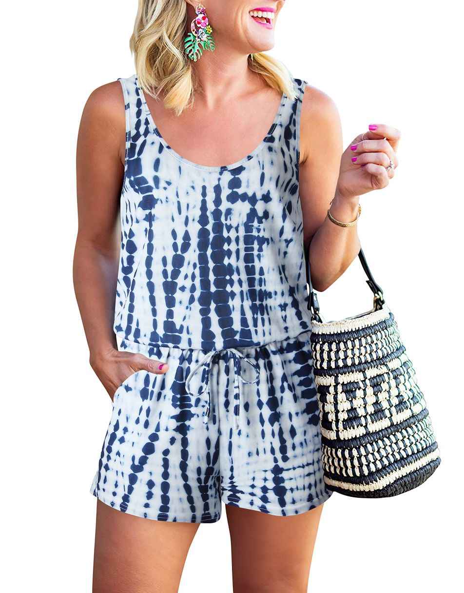 ANRABESS Ärmelloser Tank-Overall mit Rundhalsausschnitt und Taschen