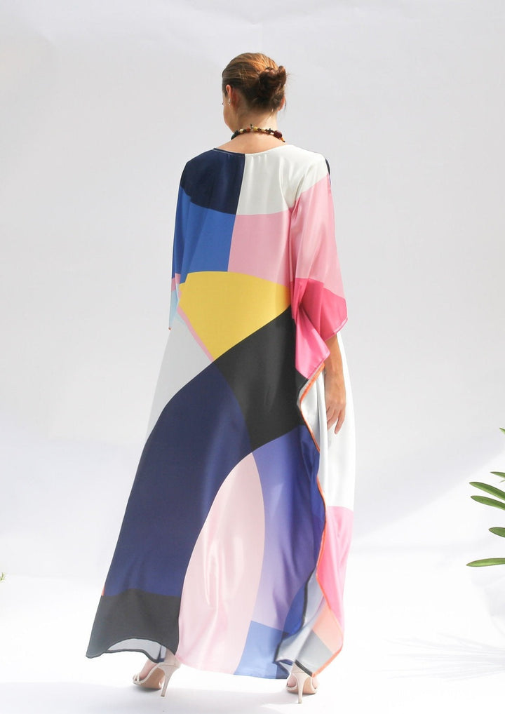 Multicolor Satin Kaftan
