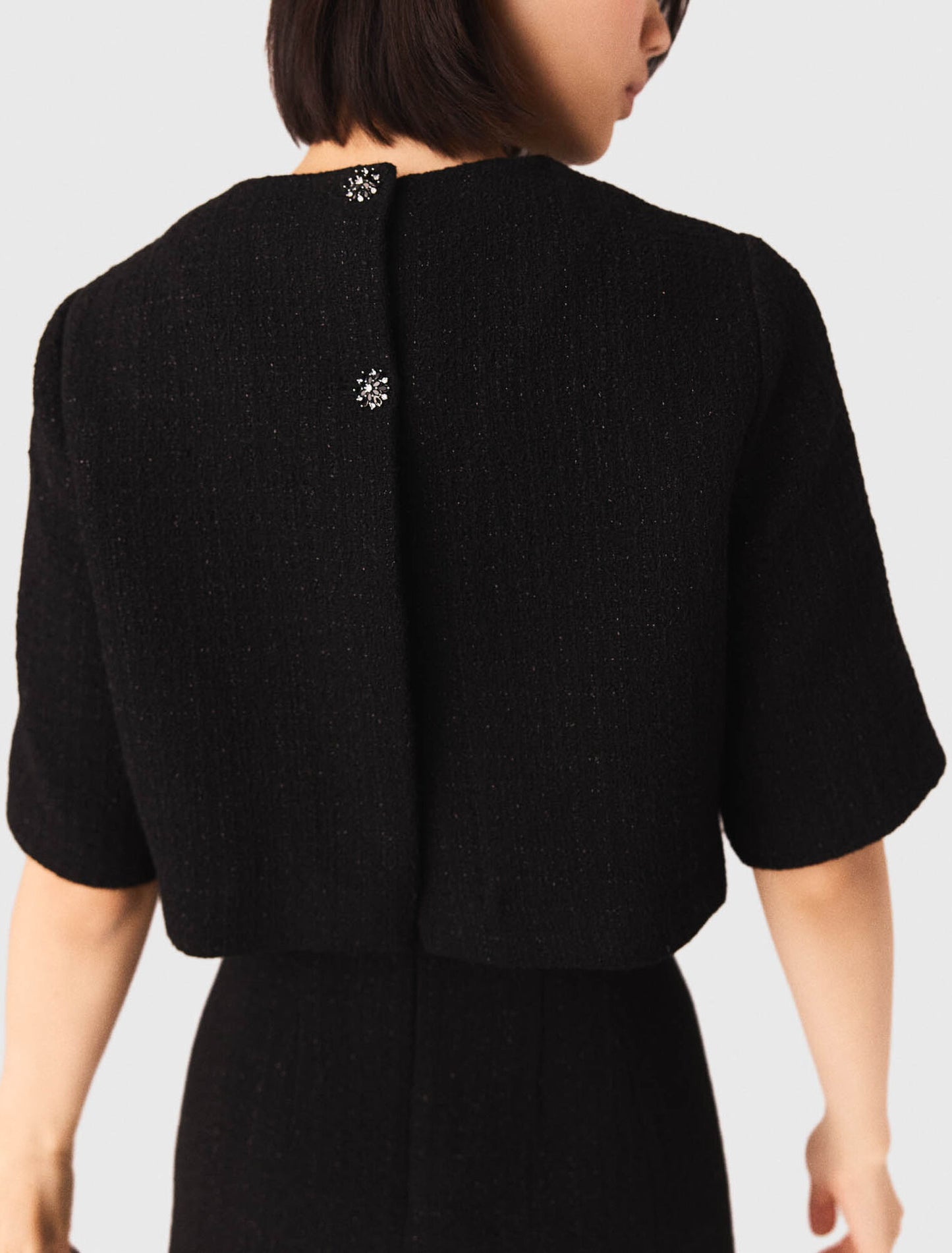 2-in-1 shiny tweed dress