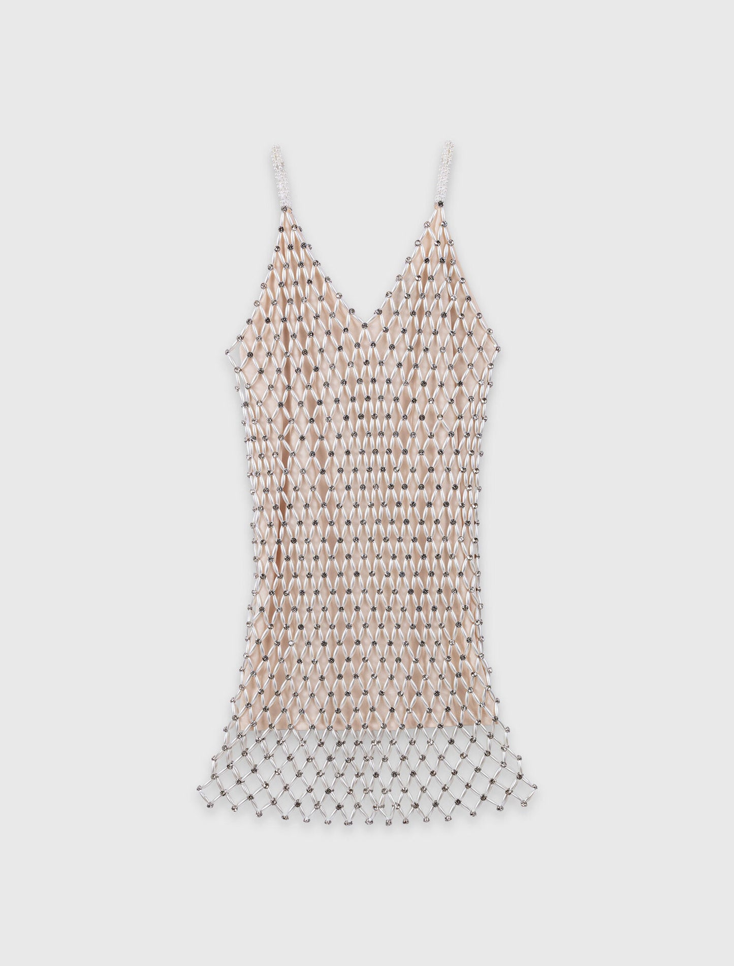 Short Beaded Dress With Lining