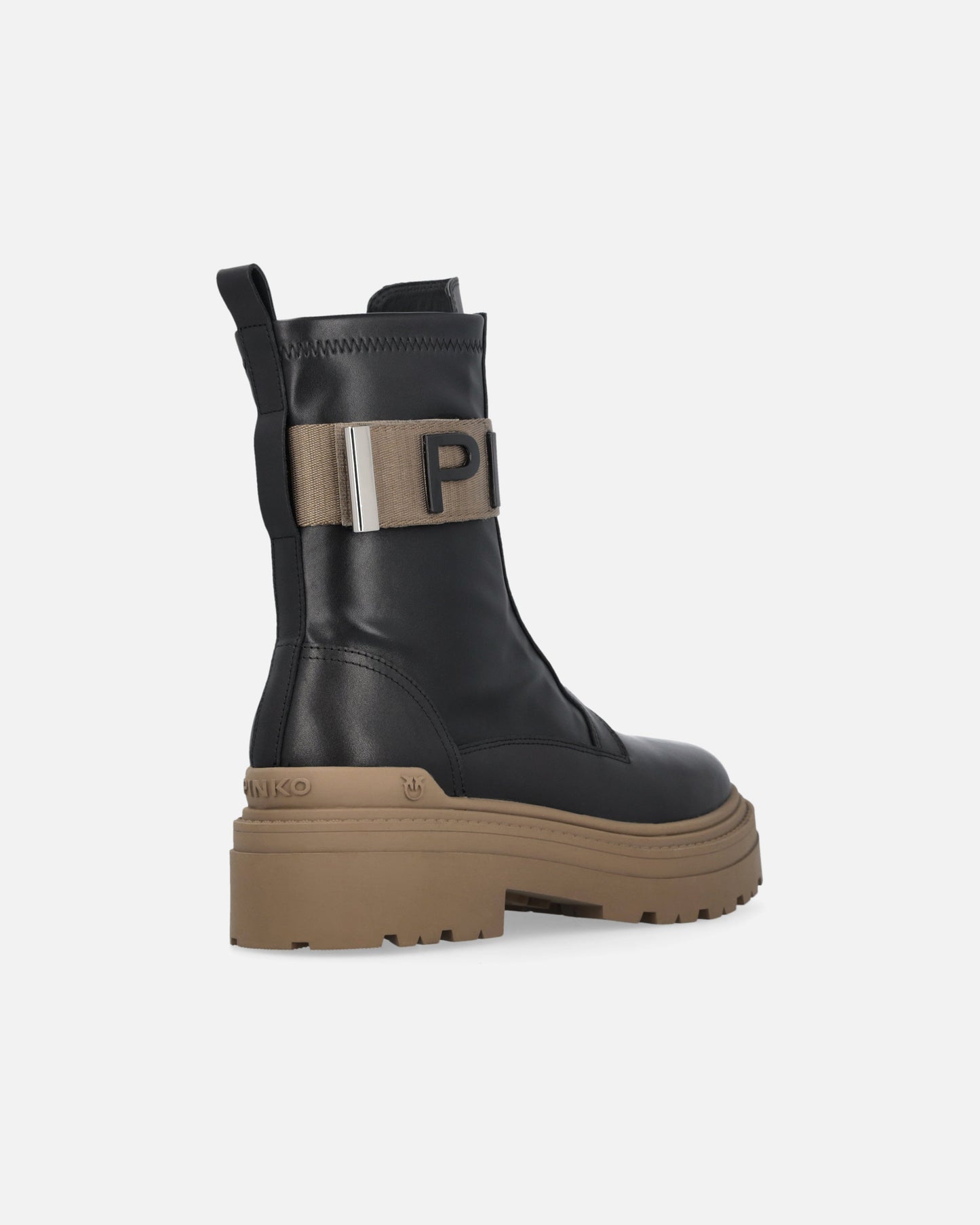 Platform boots with logo lettering logo