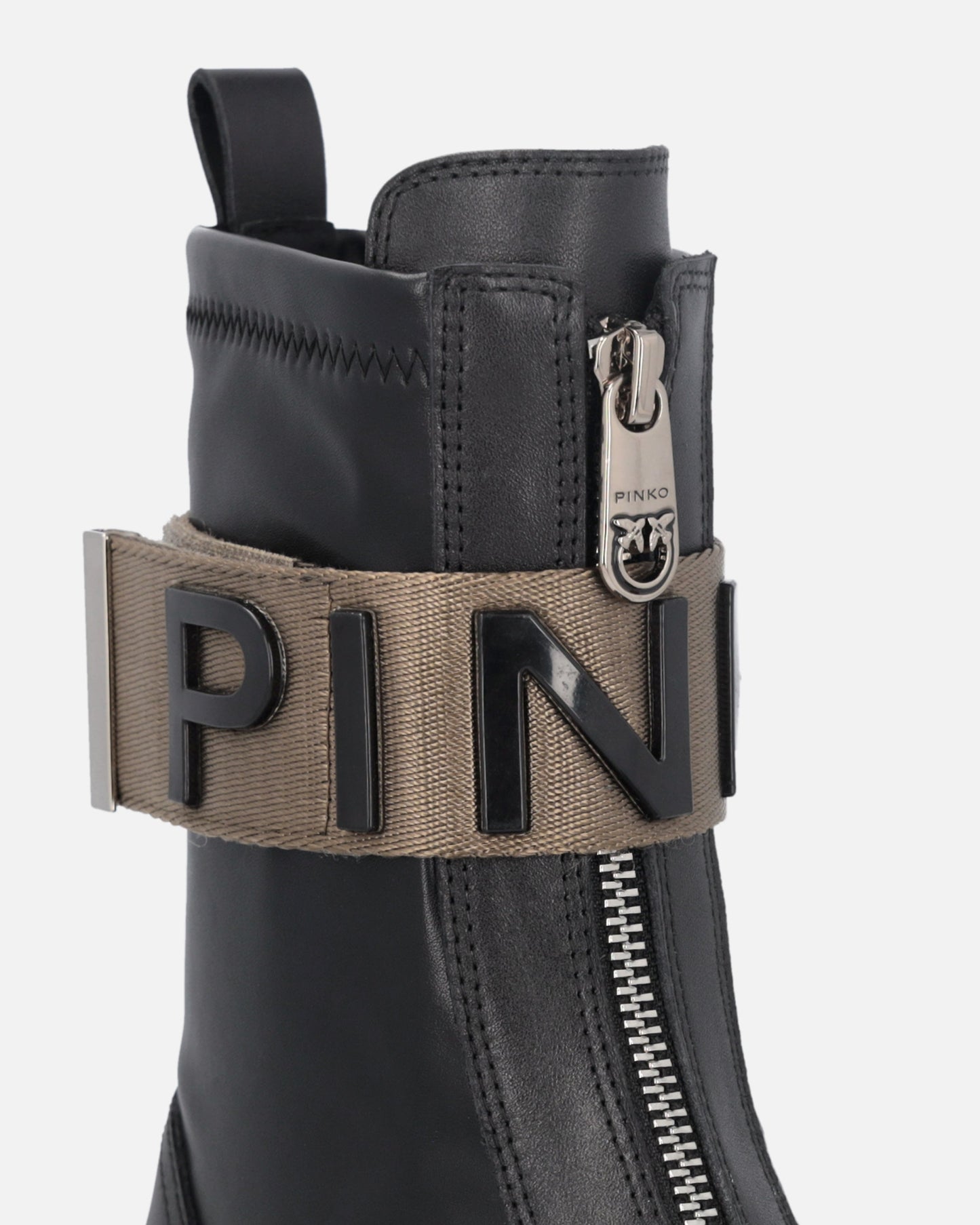 Platform boots with logo lettering logo