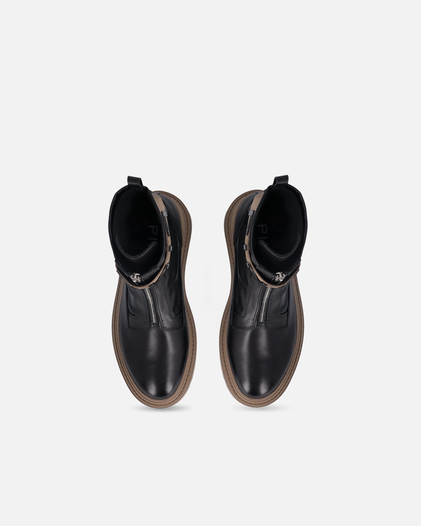 Platform boots with logo lettering logo
