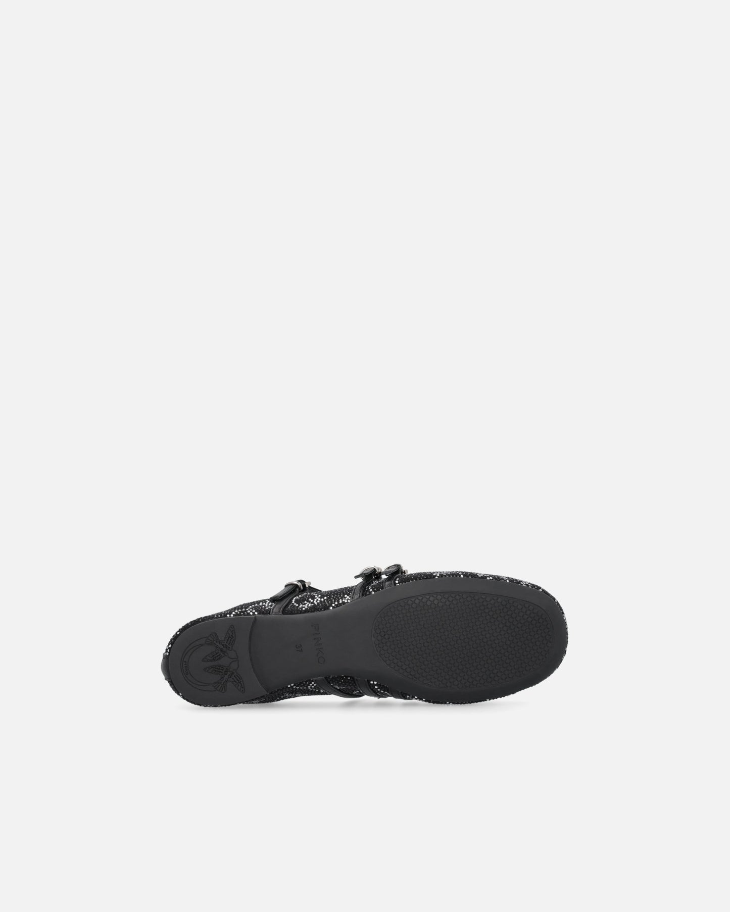 Monogram ballet flats with rhinestones and bow at the toe