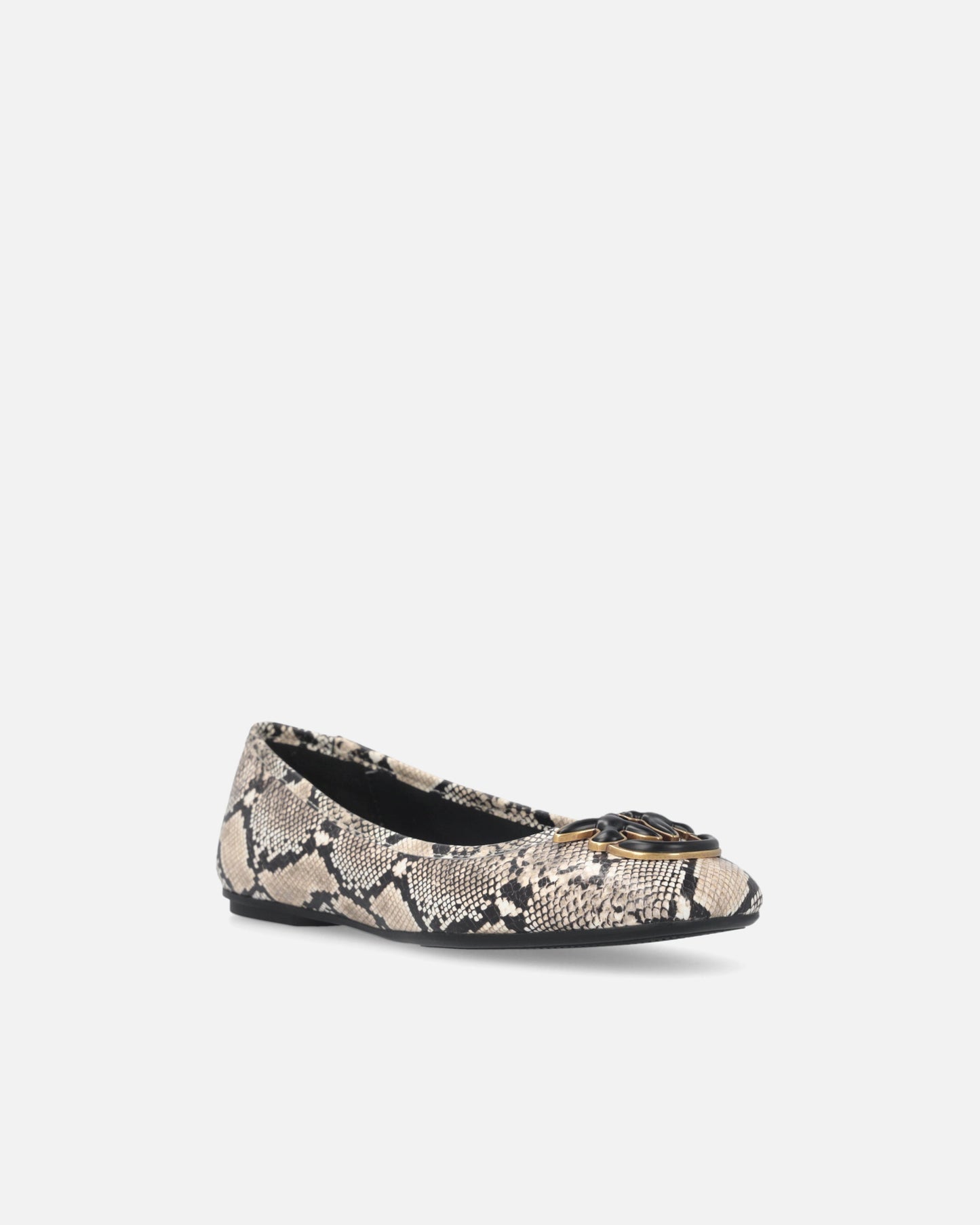 Ballerinas with python print and Love Birds logo