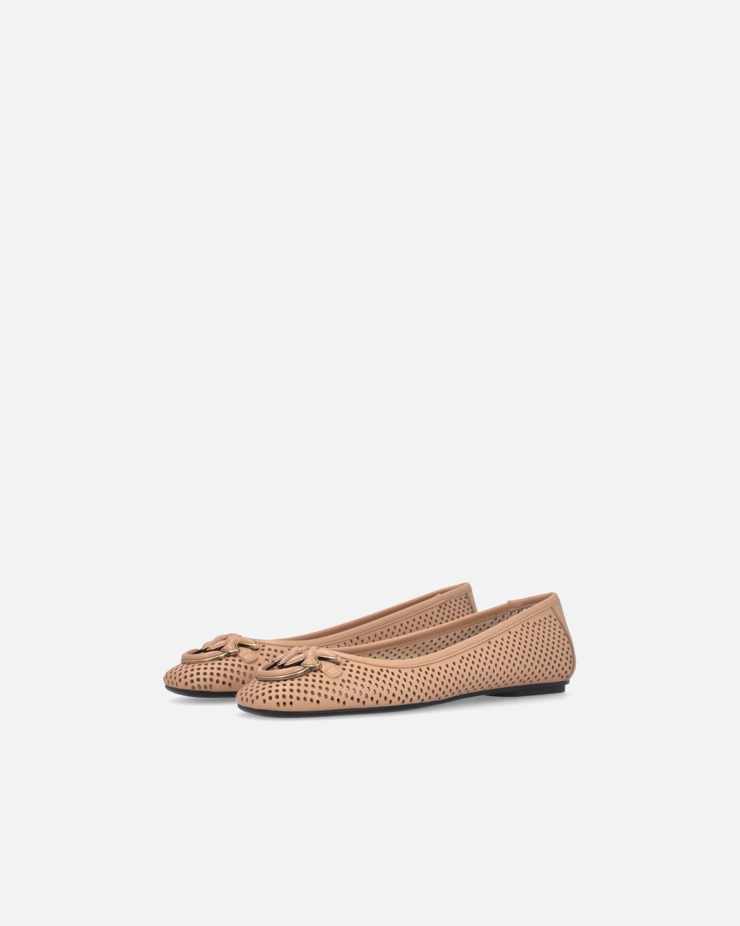 Perforated ballerinas with Love Birds logo