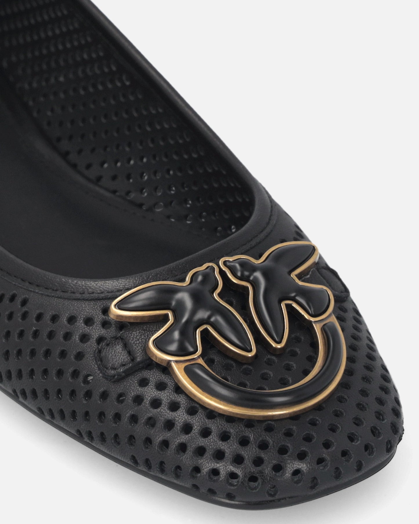 Perforated ballerinas with Love Birds logo