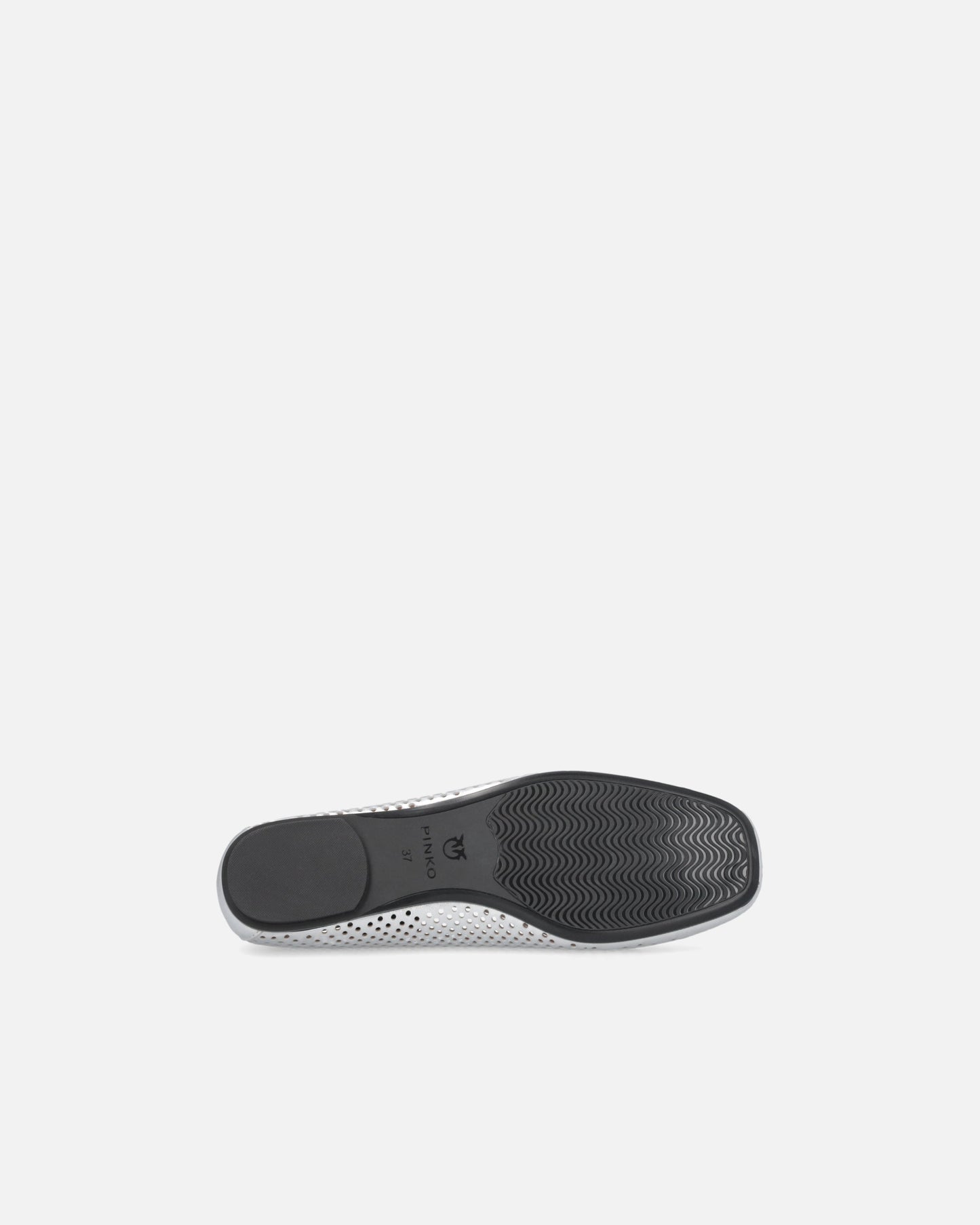 Perforated ballerinas in laminated nappa leather