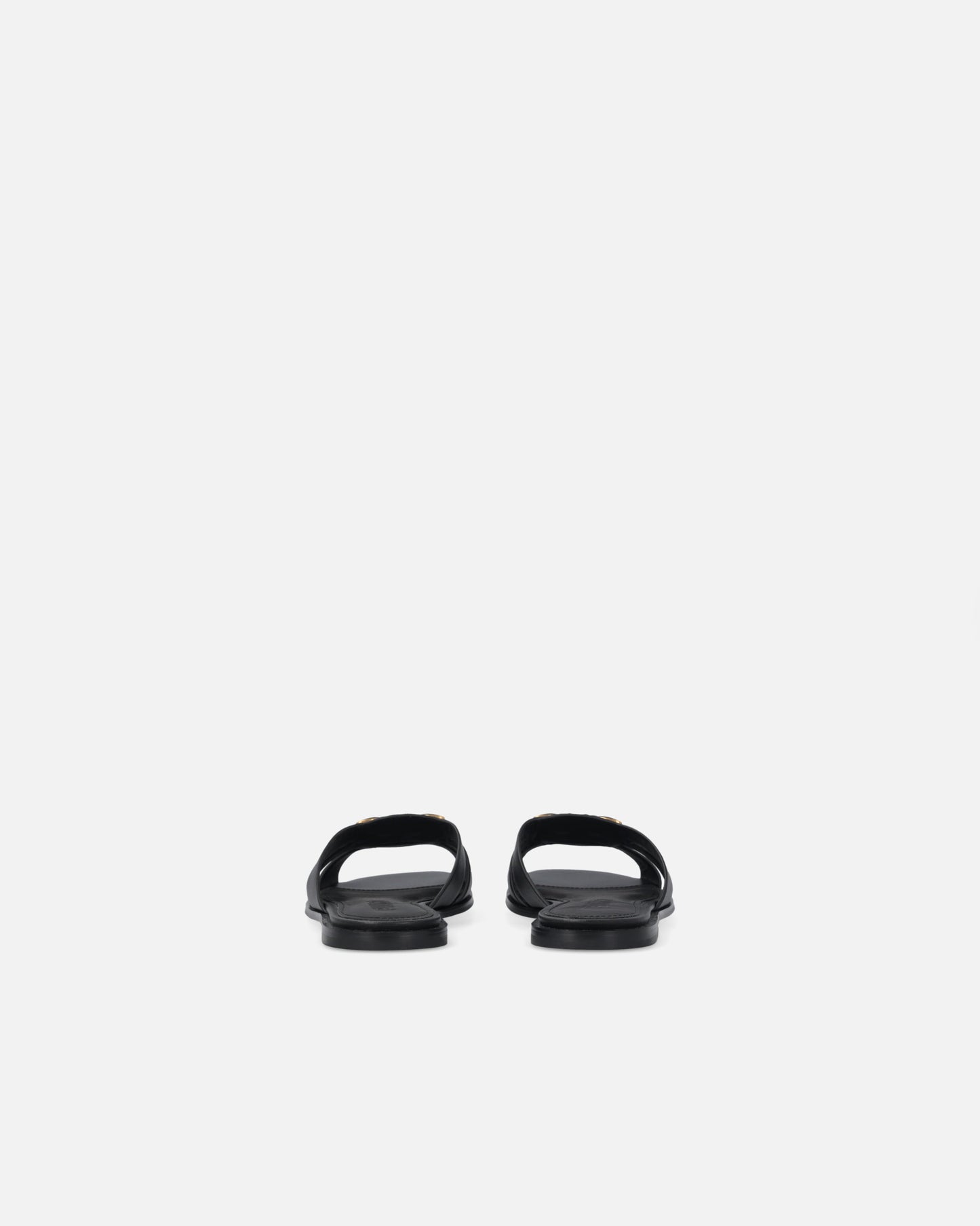 Leather slip-on sandals with Love Birds logo