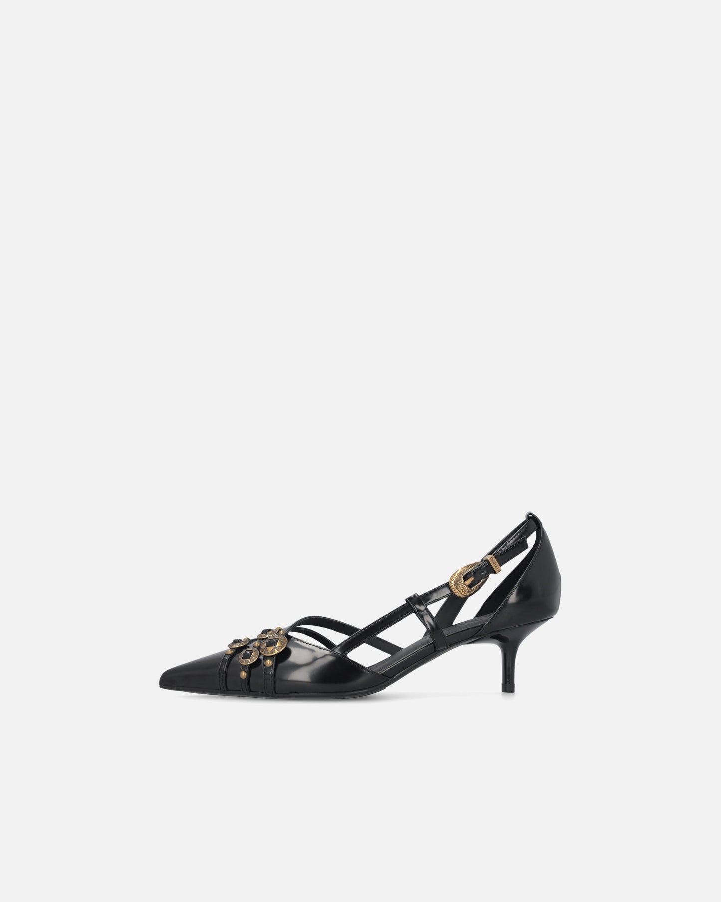 Pumps with straps and jewel studs