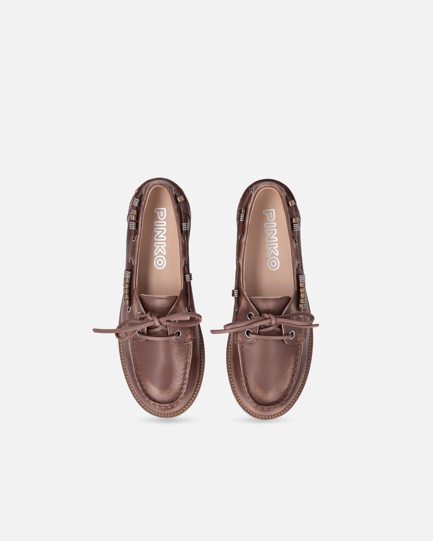 Leather moccasins with jewel details
