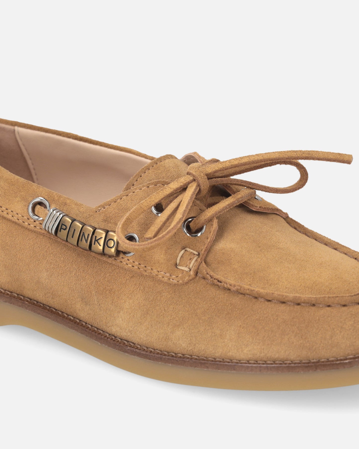 Suede moccasins with jewel details