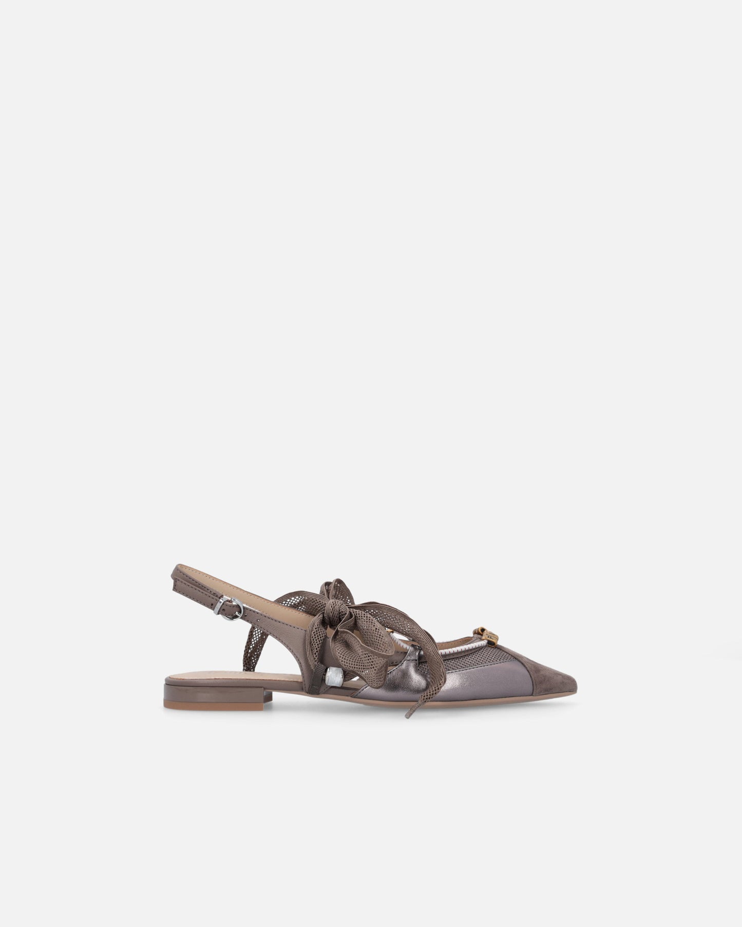 Slingback ballerinas with ties