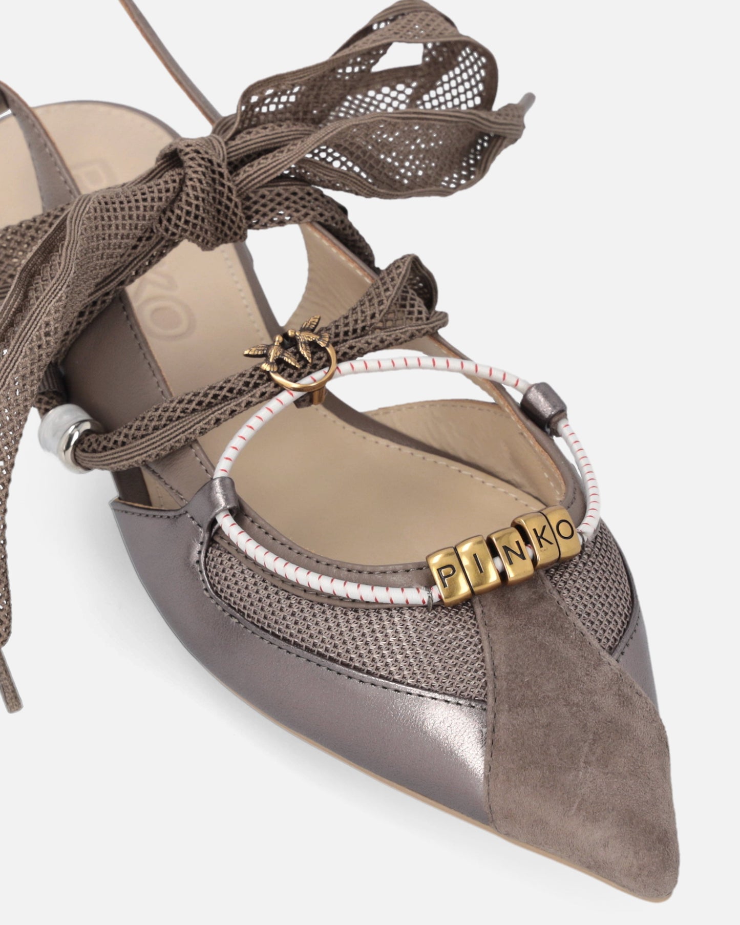 Slingback ballerinas with ties