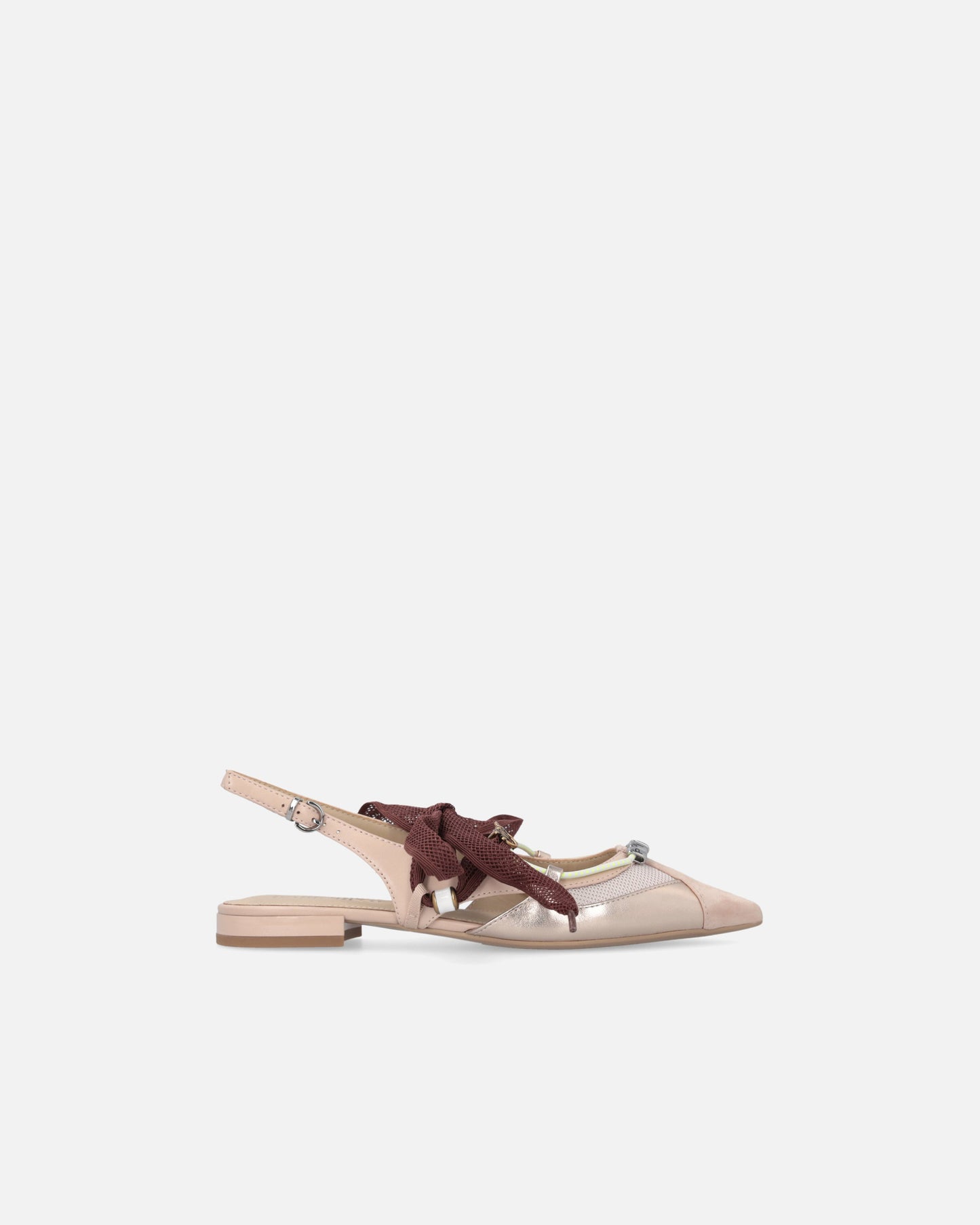 Slingback ballerinas with ties