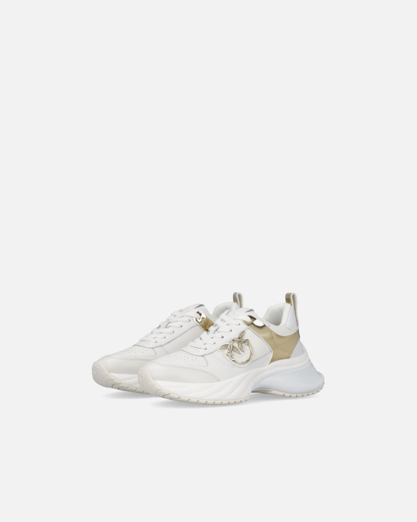Ariel leather-effect sneakers with mirror detailing