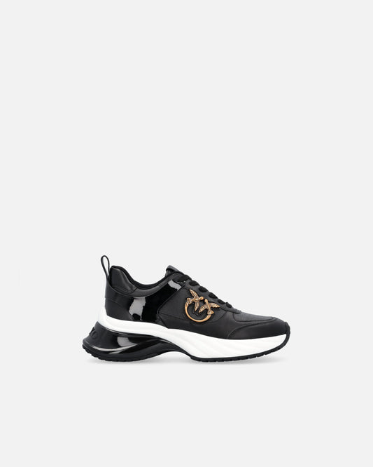 Ariel leather-effect sneakers with mirror detailing